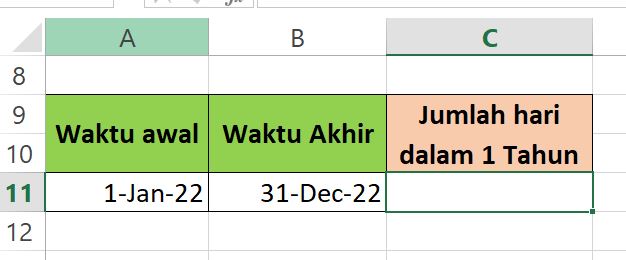 Cara Menghitung Jumlah Hari dalam Satu Tahun di Excel Cara Menghitung Jumlah Hari dalam Satu Tahun di Excel