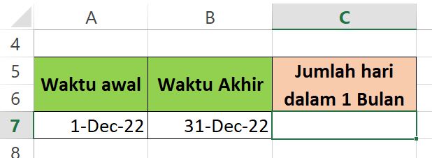 Cara Menghitung Jumlah Hari dalam Satu Bulan di Excel Cara Menghitung Jumlah Hari dalam Satu Bulan di Excel