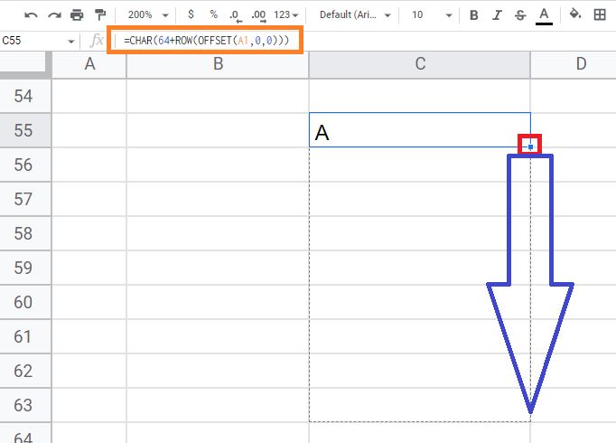 Cara Membuat Nomor Urut abjad Ke arah Bawah Secara Otomatis di Google Sheet / Spreadsheet