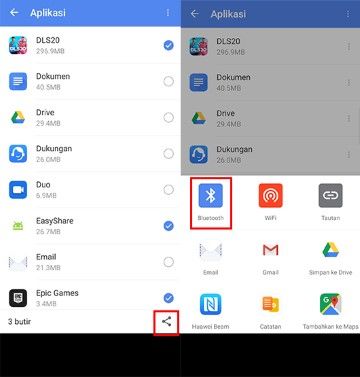 Mengirim Aplikasi Lewat Bluetooth