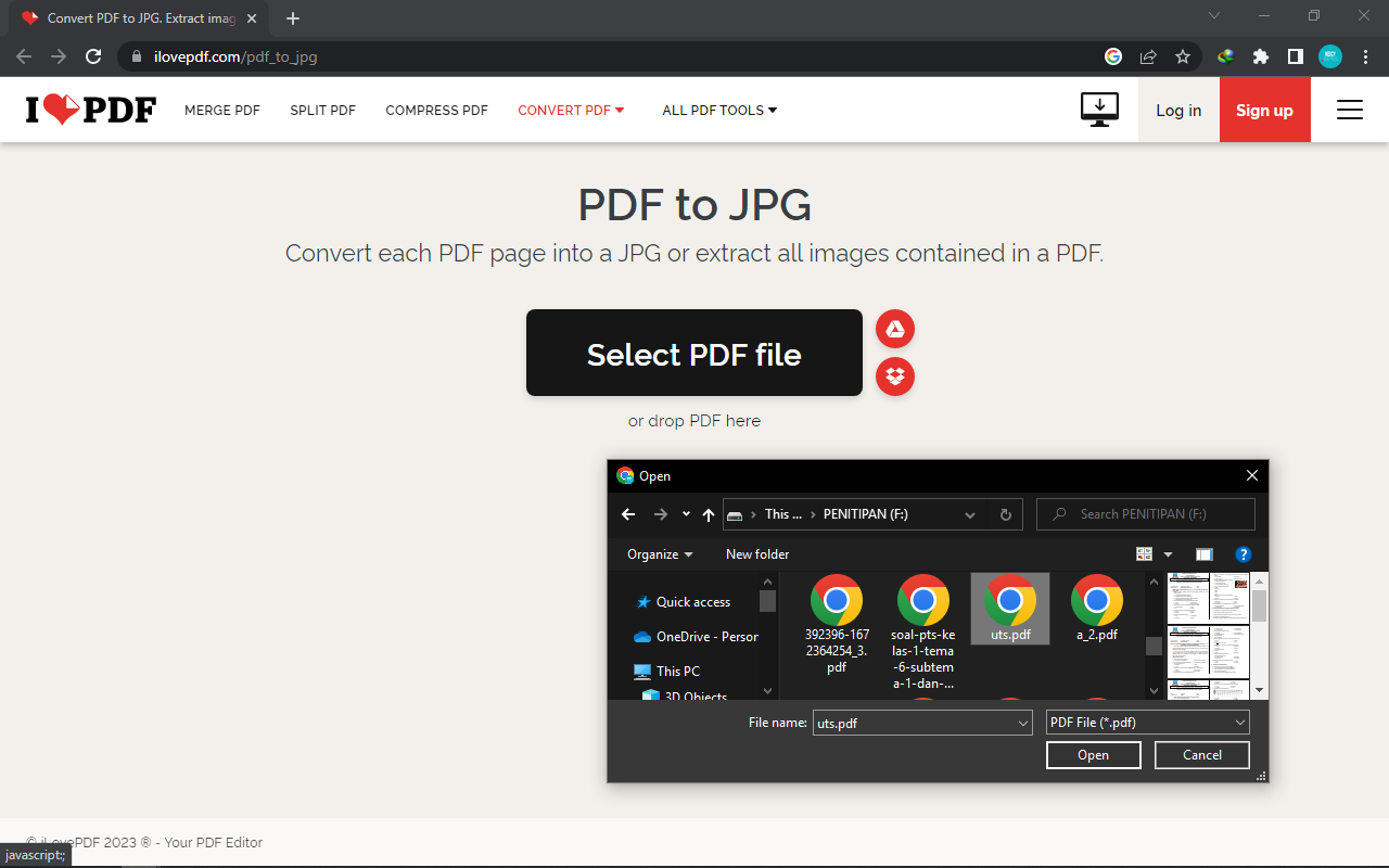 unggah file pdf untuk di rubah jadi jpg