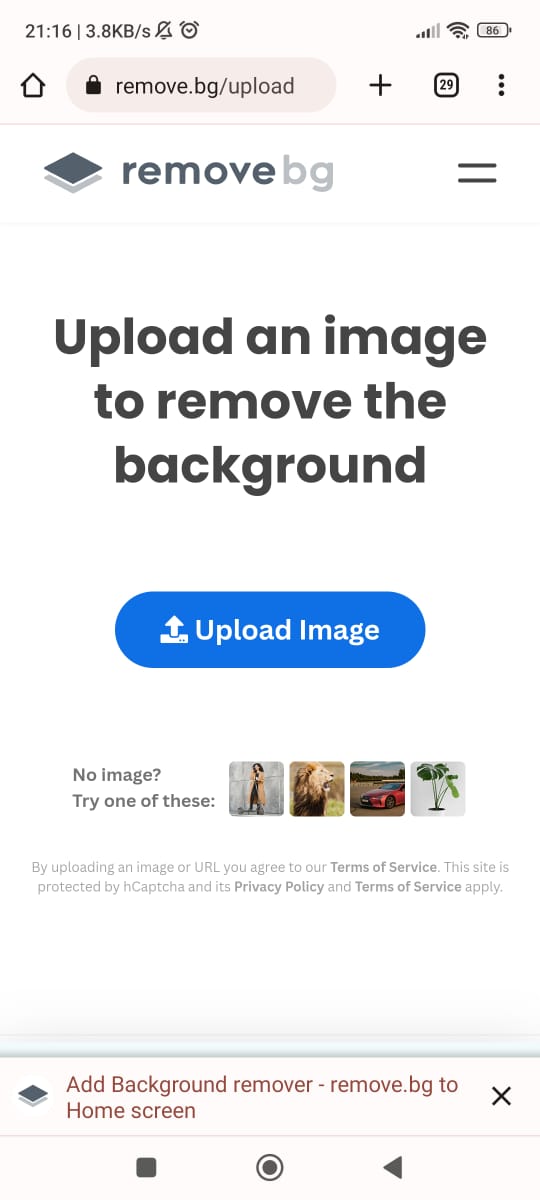 upload image hp remove bg