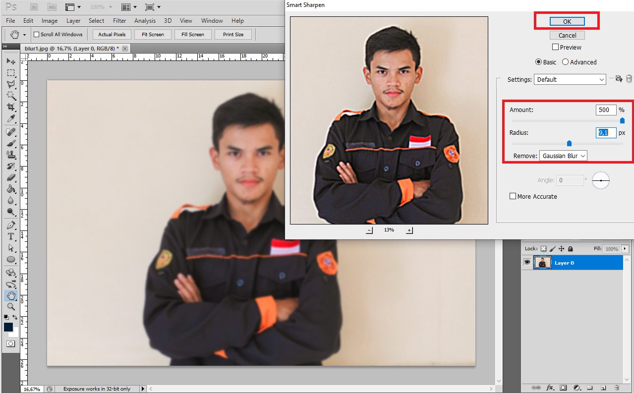 Mempertajam Foto Dengan Photoshop (Sharpen)
