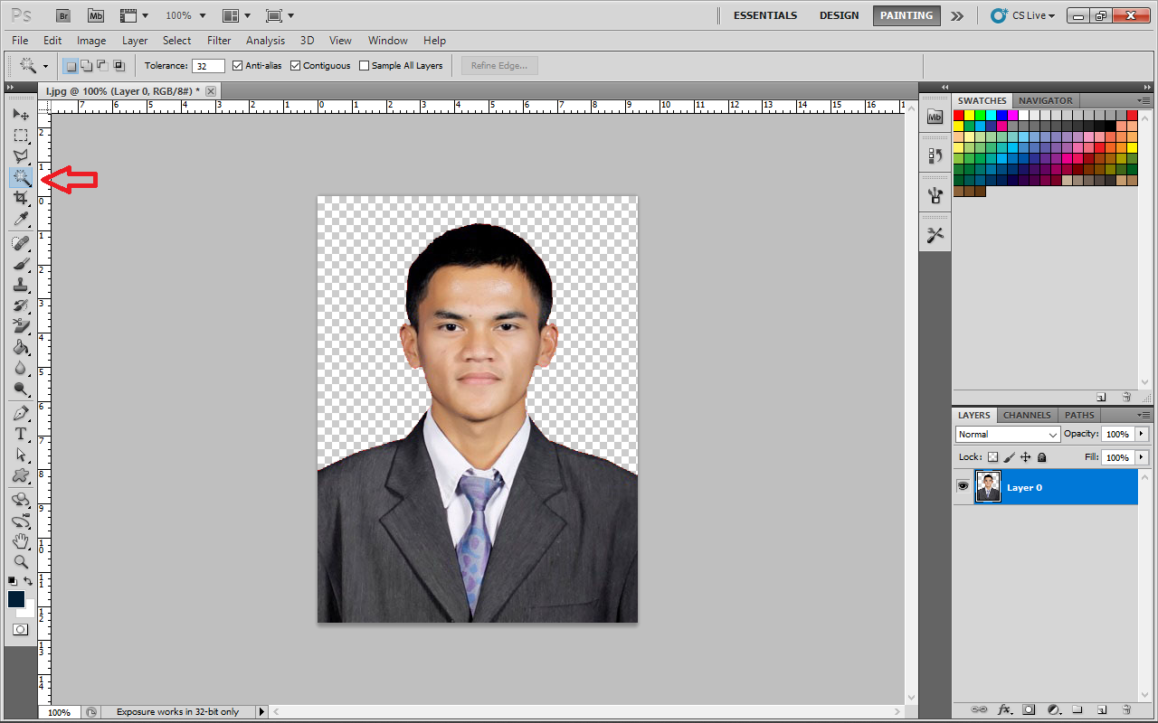 hapus latar belakang foto dengan Magic wan tool