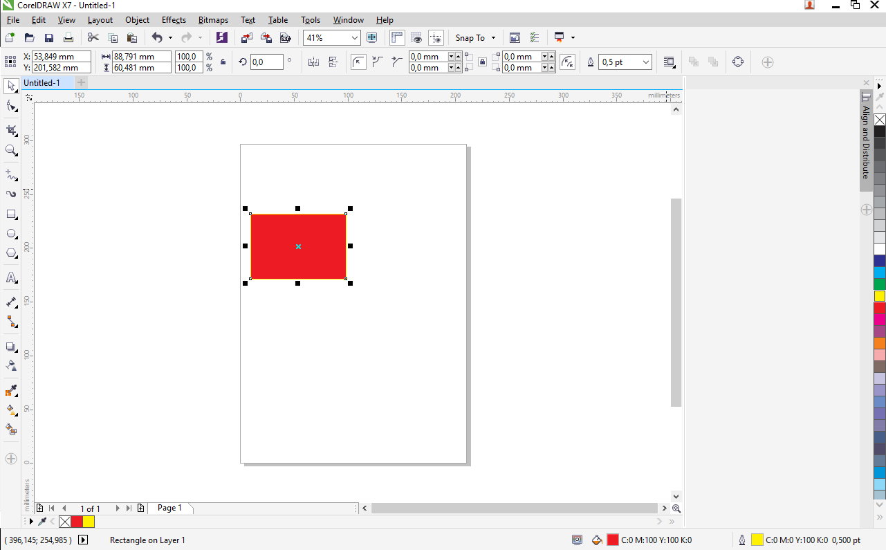 memberikan warna objek corel