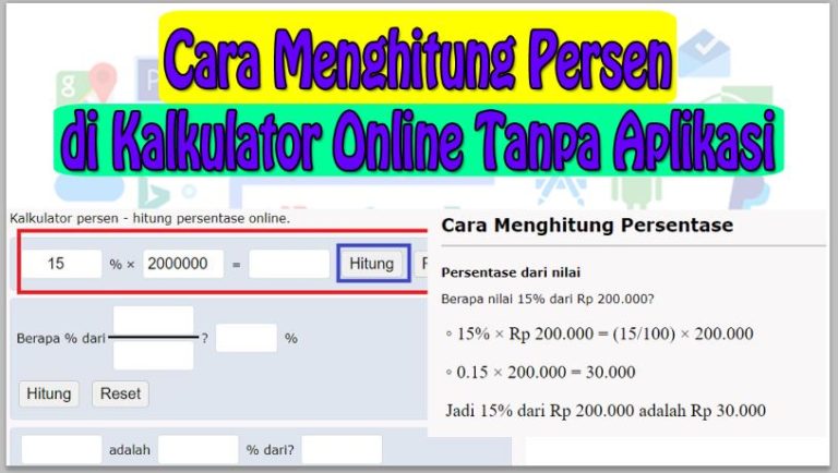 Cara Menghitung Persentase Online Menggunakan Kalkulator Persen Gratis