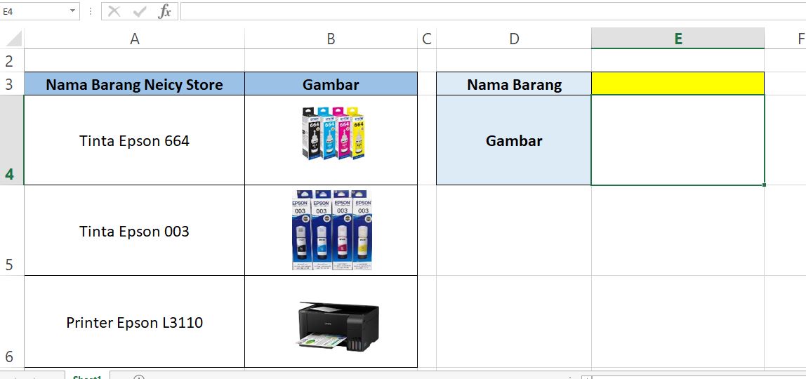 Cara Mencari dan Menampilkan Gambar/Foto Sesuai Kriteria tertentu Secara Otomatis di Excel