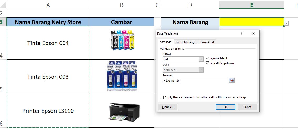Cara mencari dan menampilkan gambar sesuai kriteria tertentu di excel