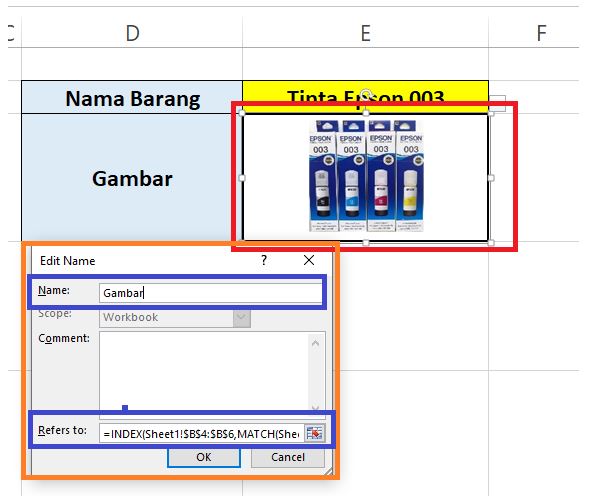 Cara mencari dan menampilkan gambar sesuai kriteria tertentu di excel