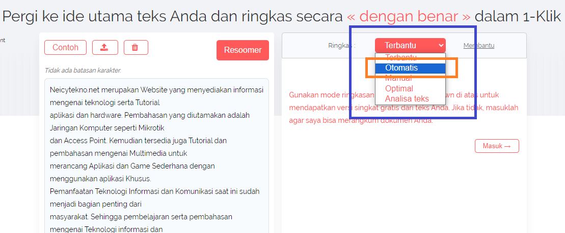 Cara Merangkum Teks dari PDF / Word Gratis Online Tanpa Aplikasi