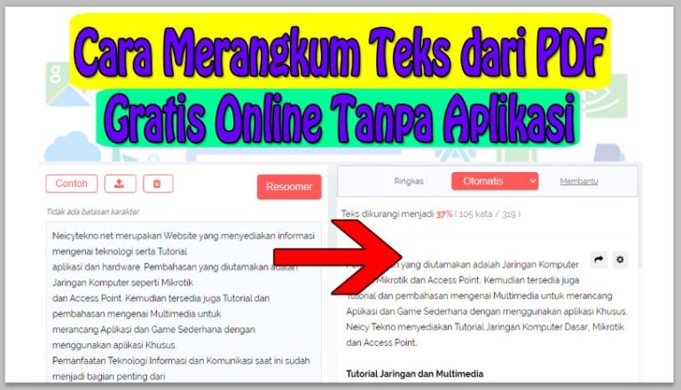 Cara Merangkum Teks dari PDF Gratis Online Tanpa Aplikasi