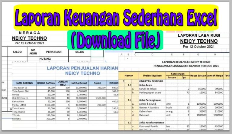 Contoh Laporan Keuangan Sederhana Excel (Download File)