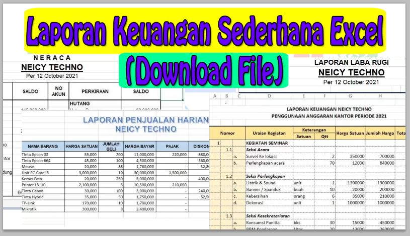Contoh Laporan Keuangan Sederhana Excel (Download File)