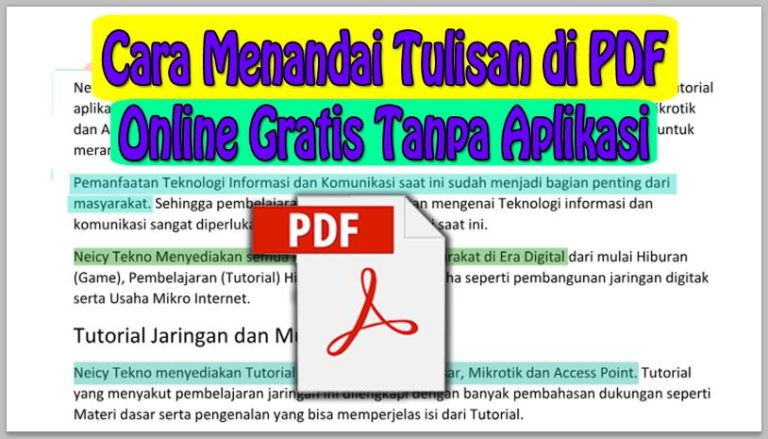 Cara Menandai Tulisan di PDF Online Gratis Tanpa Aplikasi