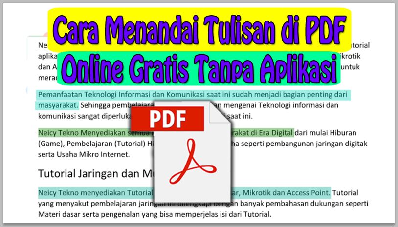 Cara Menandai Tulisan di PDF Online Gratis Tanpa Aplikasi