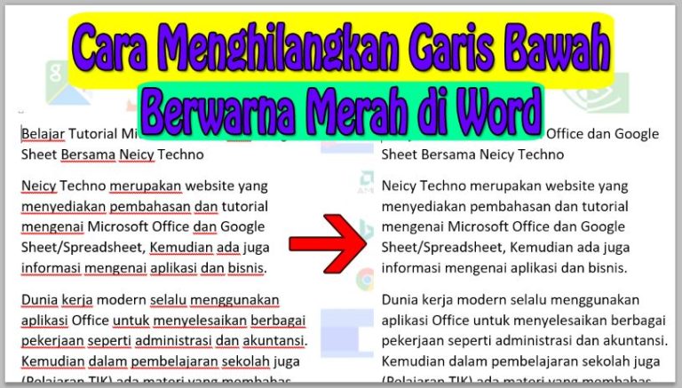 Cara Menghilangkan Garis Bawah Berwarna Merah di Word