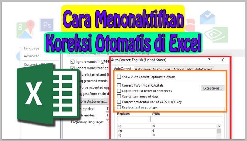 Cara Menonaktifkan Koreksi Otomatis di Excel