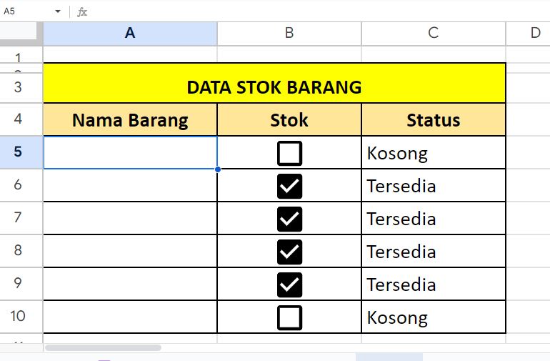 Cara Membuat Checkbox Otomatis Dicoret di Spreadsheet