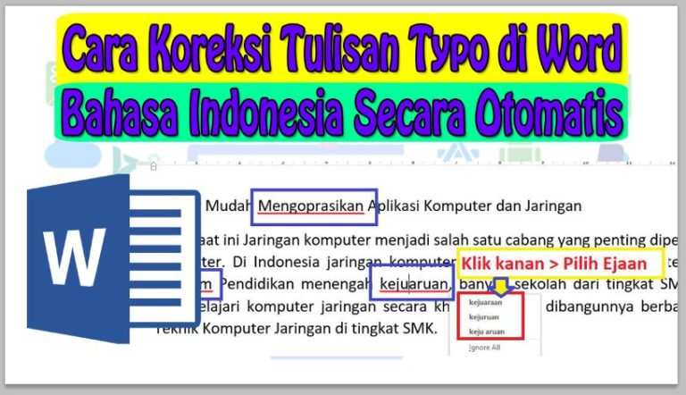 Cara Koreksi Tulisan Typo di Word Bahasa Indonesia Secara Otomatis