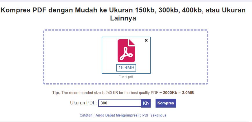 Cara Kompres File PDF Menjadi 300 Kb Online Tanpa Aplikasi