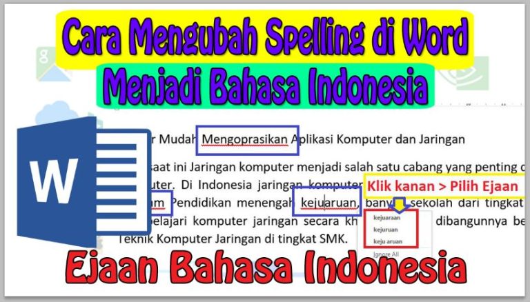 Cara Mengubah Spelling di Word Menjadi Bahasa Indonesia