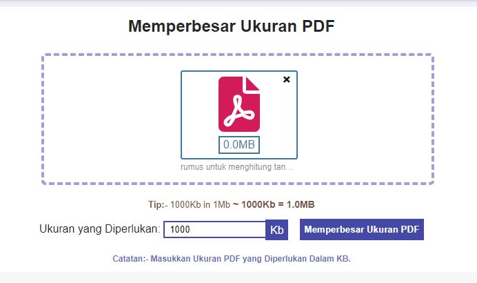 Cara Memperbesar Ukuran PDF Menjadi 1000Kb Online Tanpa Aplikasi
