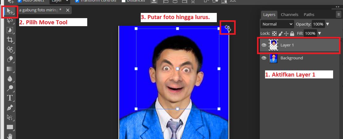 Meluruskan foto yang miring online