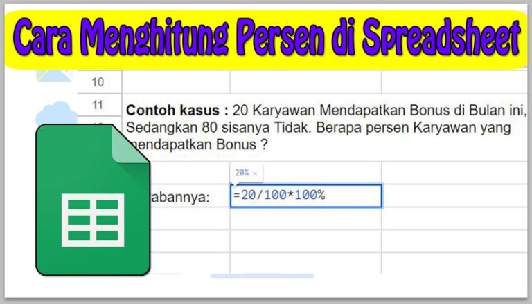 Cara Menghitung Persen di Spreadsheet
