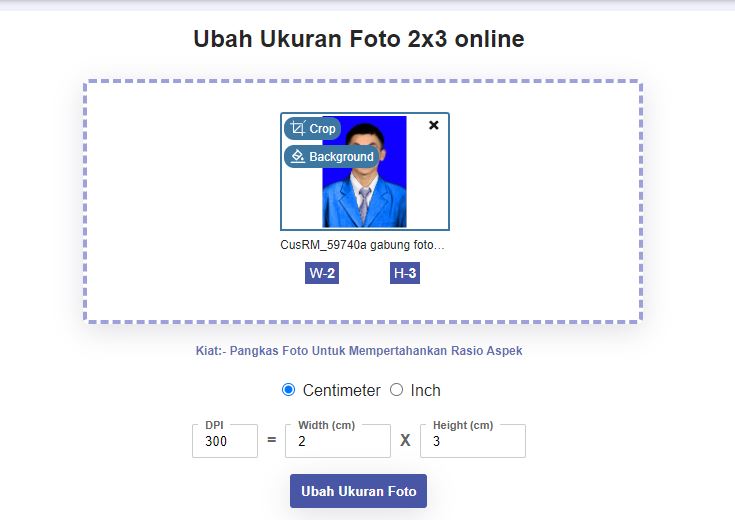 Cara Mengubah Ukuran Pas Foto Menjadi 2x3 Online Tanpa Aplikasi
