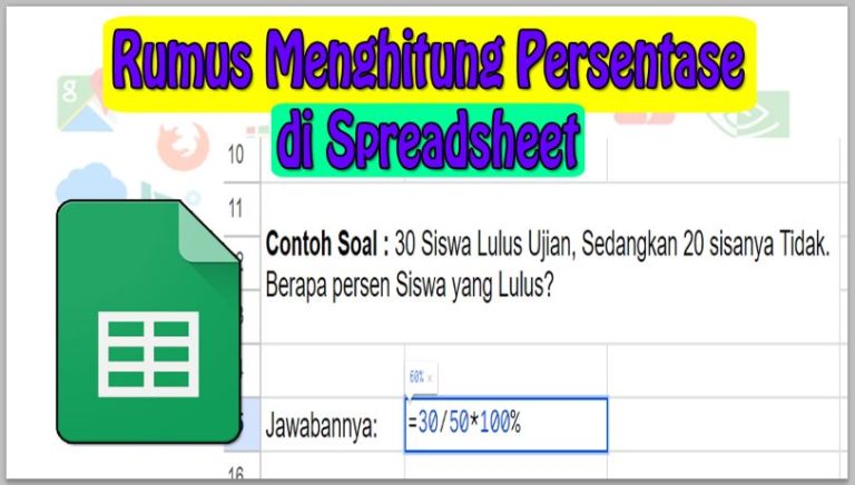 Rumus Menghitung Persentase di Spreadsheet dan Cara Menggunakannya