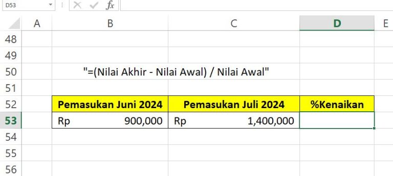Cara Menghitung Persentase Kenaikan di Excel - NeicyTekno