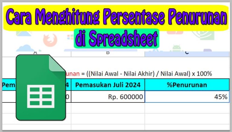 Cara Menghitung Persentase Penurunan di Spreadsheet