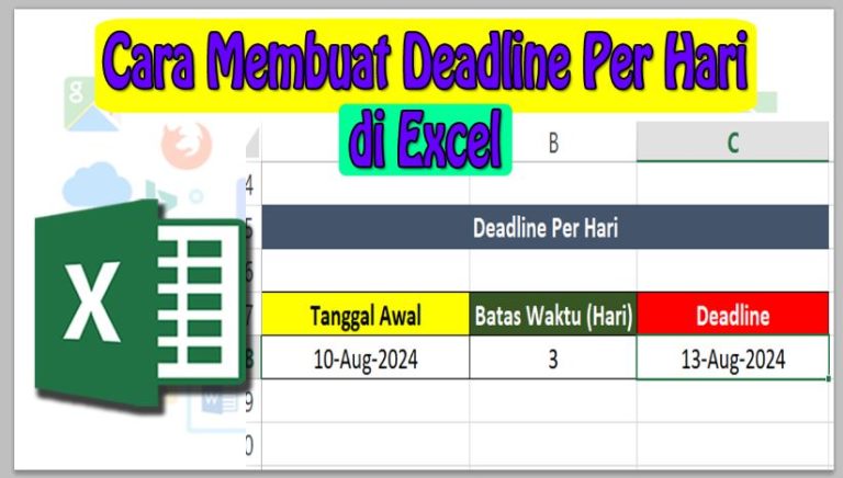 Cara Membuat Deadline Per Hari di Excel