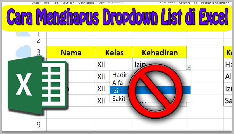 Cara Menghapus Dropdown List di Excel