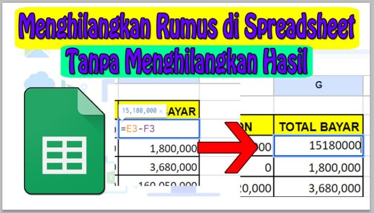 Cara Menghilangkan Rumus di Spreadsheet Tanpa Menghilangkan Hasil