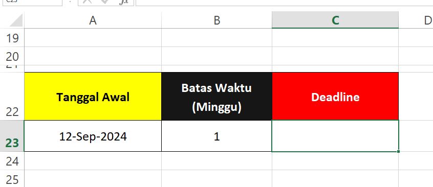 Cara Membuat Deadline Per Minggu di Microsoft Excel