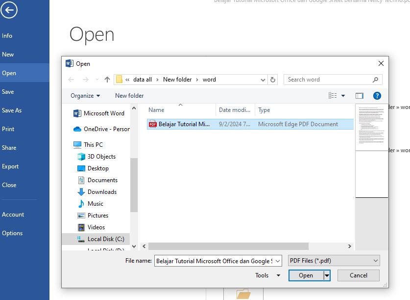 Cara Mengubah PDF ke Word di Laptop Offline (Di Microsoft Word)