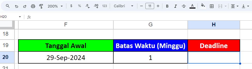 Cara Membuat Deadline Per Minggu di Spreadsheet / Google Sheet