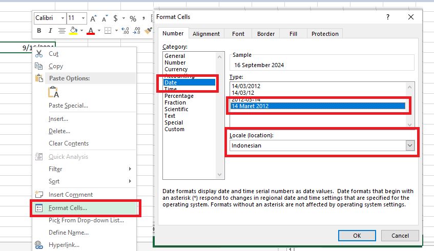 Cara Membuat Hari Berurutan Sesuai Tanggal di Microsoft Excel