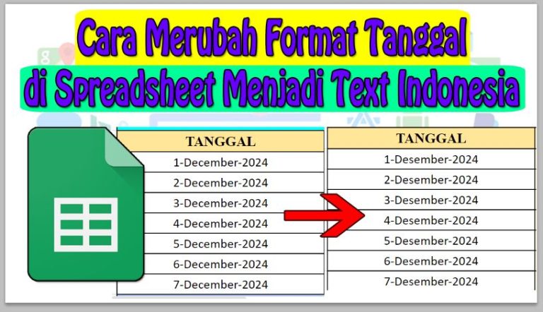 Cara Merubah Format Tanggal di Spreadsheet Menjadi Text Indonesia