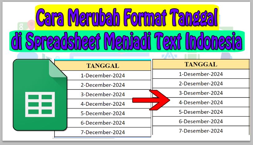 Cara Merubah Format Tanggal di Spreadsheet Menjadi Text Indonesia
