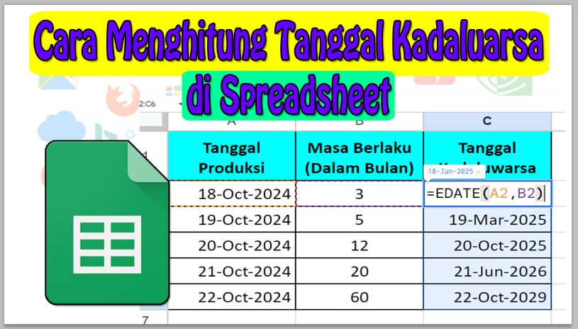 Cara Menghitung Tanggal Kadaluarsa di Spreadsheet