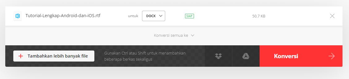 Mengubah RTF ke Word Online