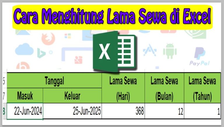 Cara Menghitung Lama Sewa di Excel