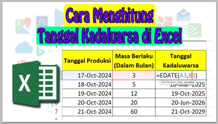 Cara Menghitung Tanggal Kadaluarsa di Excel