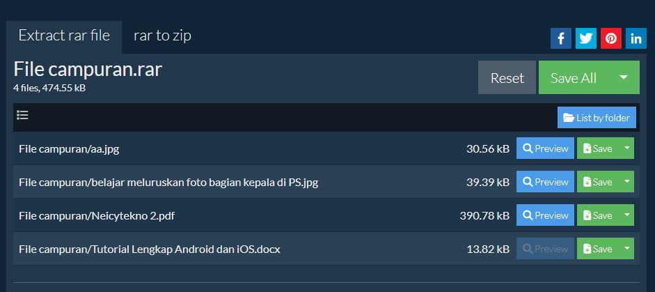 Ekstrak File RAR Online