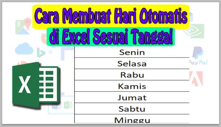 Cara Membuat Hari Otomatis di Excel Sesuai Tanggal