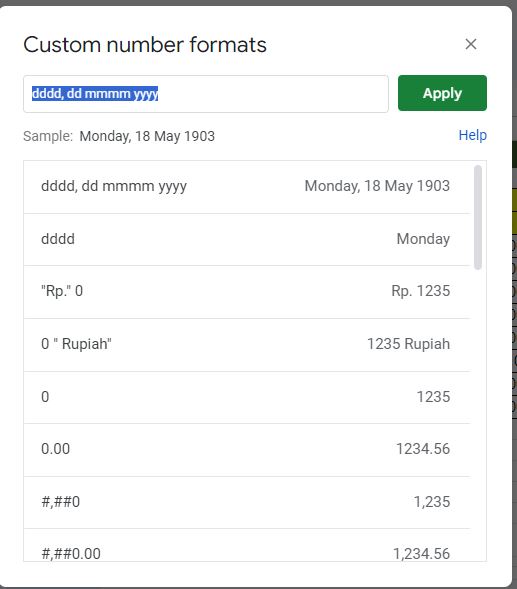 Cara Mengubah Format Tanggal Menjadi Hari Tanggal Bulan Tahun di Spreadsheet / Google Sheet