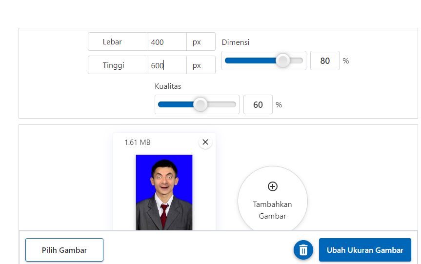 Mengubah Ukuran Pixel Gambar Online
