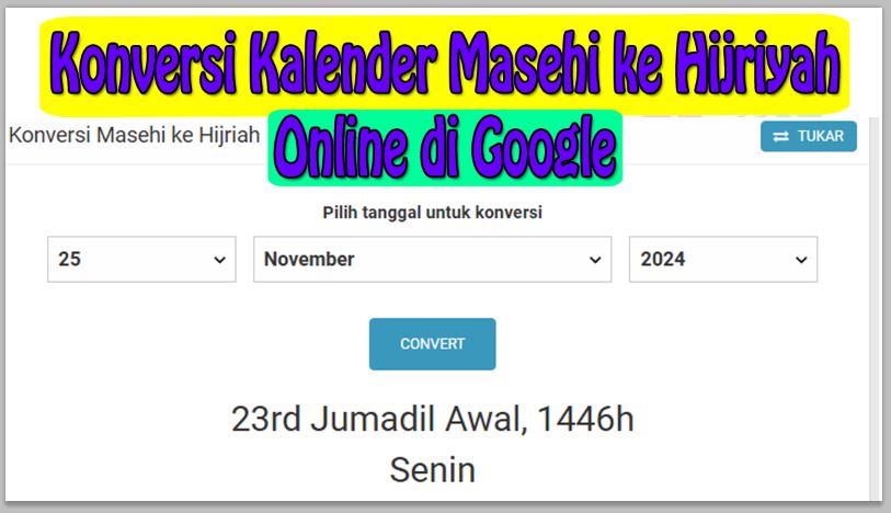 Cara Konversi Kalender Masehi ke Hijriyah Online di Google